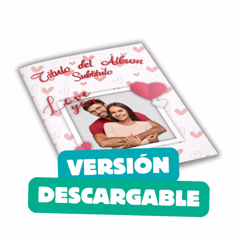 mini álbum de láminas para parejas descargable
