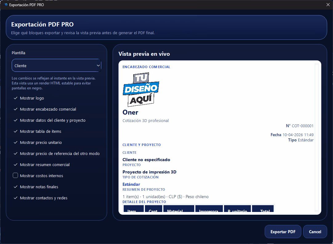 PDF profesional