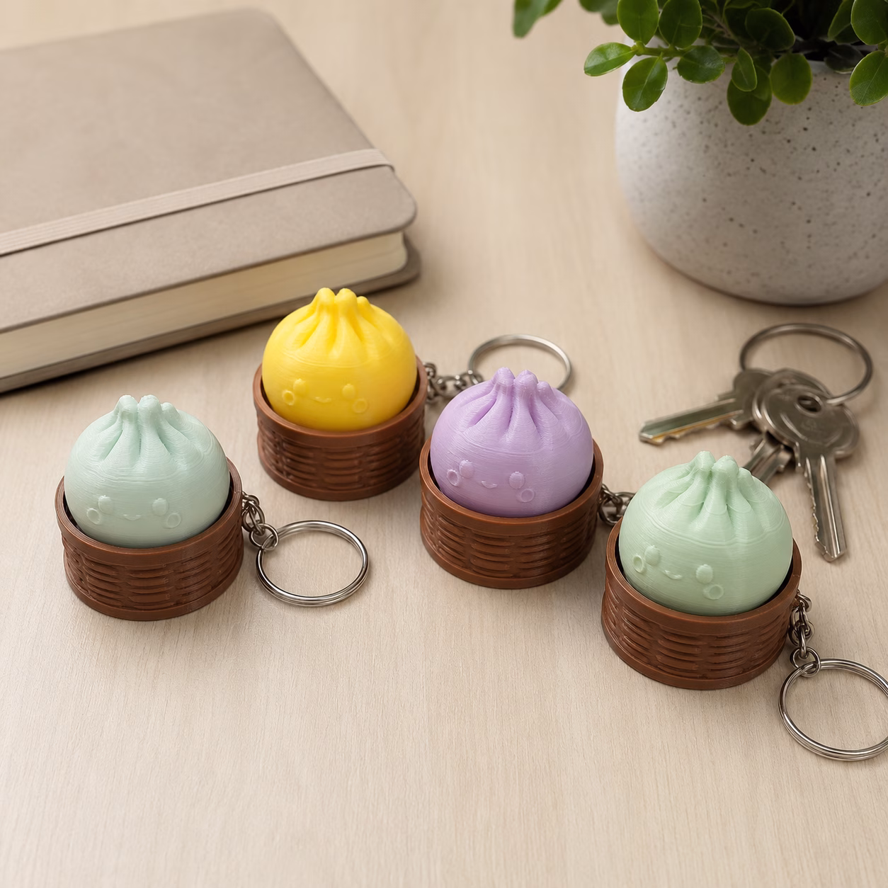 Clicker Llavero Dumpling 3D – Fidget de Bolsillo
