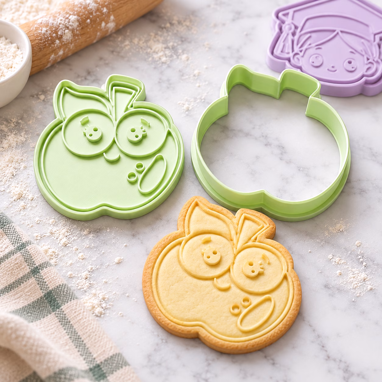 Cortador y sello para marcar galletas CraftArt Cortador personalizado para galletas disponible de 4 a 12 cm