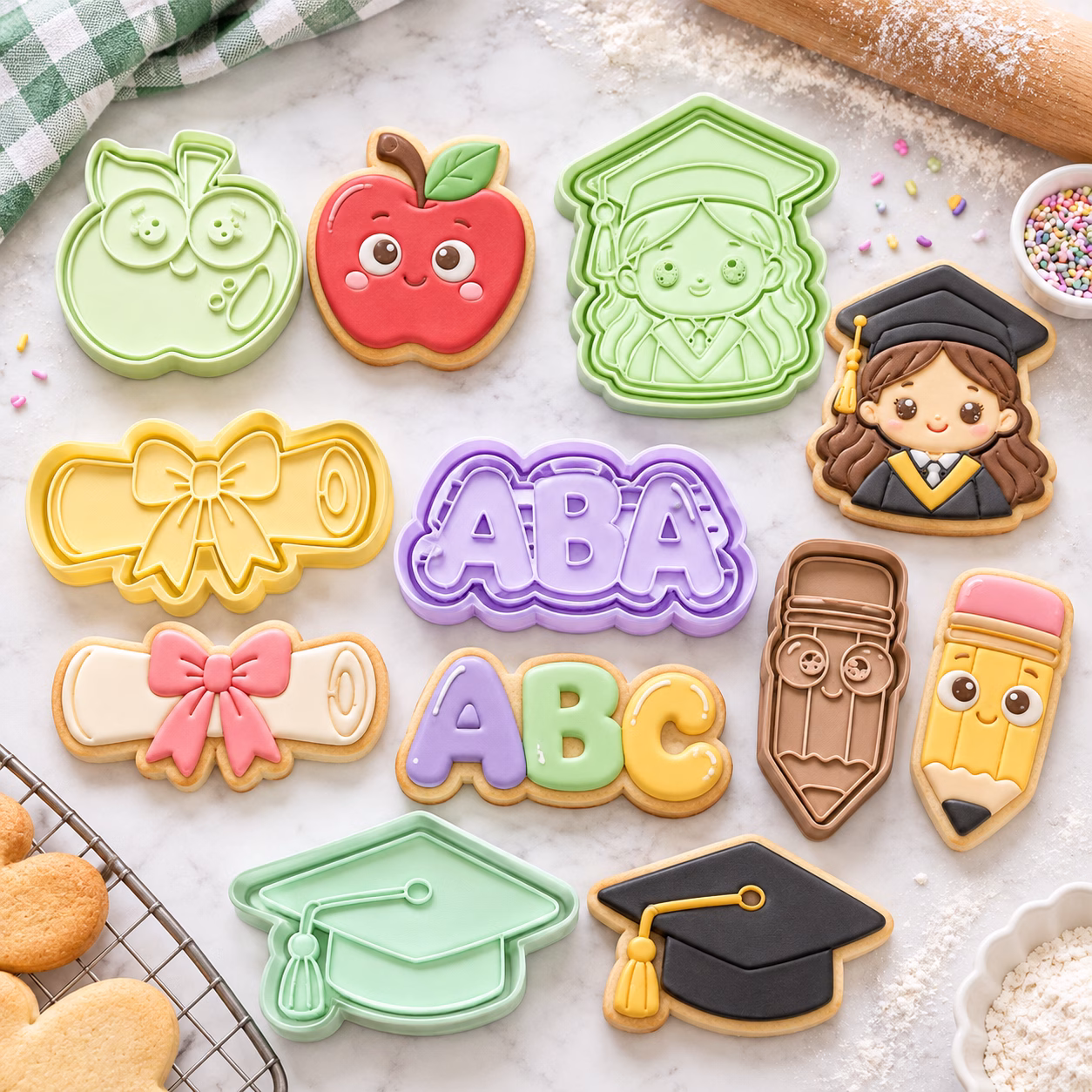 Ejemplo de galleta realizada con cortador y sello CraftArt